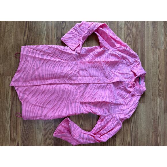 THE ATTICO Pink Silvye zebra-print fil coupé minidress size 46 / us XL - Picture 9 of 16